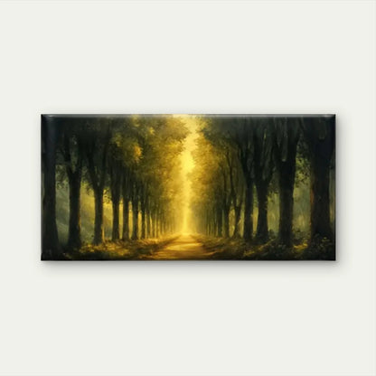 A Path Trees Forest Nature Wall Art Canvas Office Home Room Framed 120x60cm