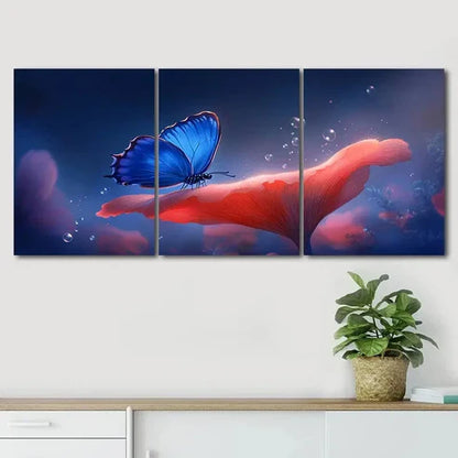 3pcs Black And Yellow Butterflies Colorful Wall Art Set Canvas Unframed - High Quality Print 100% Australian Made Wall Canvas - Bella Home Decor