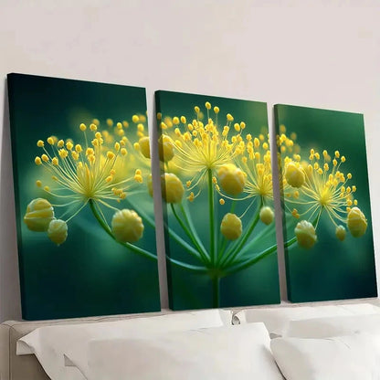 3pcs Fennel Flower  Fennel Flower Painting FP  Wall Art Set Canvas Framed 50x70cm - High Quality Print 100% Australian Made Wall Canvas Ready to Hang