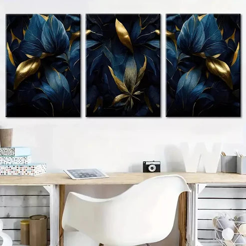 3pcs Featuring a Dark Gothic Floral Design Wall Art Canvas Unframed - High Quality Print 100% Australian Made Wall Canvas