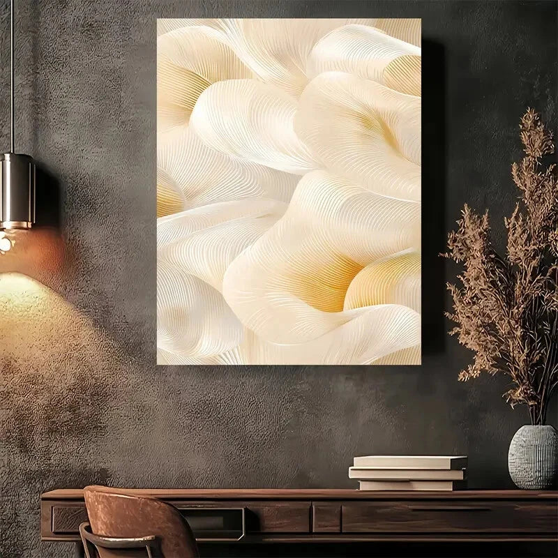 Beautiful Modern Abstract Wave Painting 40x60cm Metal Print Ready to Hang - Bella Home Decor