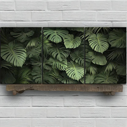 3pcs Botanical Green Plants Under The Sunshine Metal Print Ready to Hang Art