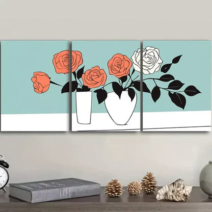 3pcs Deco Modern Floral Canvas Wall Art Canvas Unframed - High Quality Print 100% Australian Made Wall Canvas - Bella Home Decor