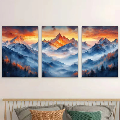 3pcs Rocky Mountain National Park Majestic Elk  Wall Art Set Canvas Framed 40x60cm - High Quality Print 100% Australian Made Wall Canvas Ready to Hang