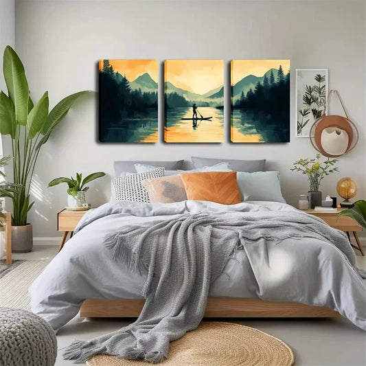3pcs Tree Lush Elegant Style Wall Art Set Canvas Framed 40x60cm - High Quality Print 100% Australian Made Wall Canvas Ready to Hang