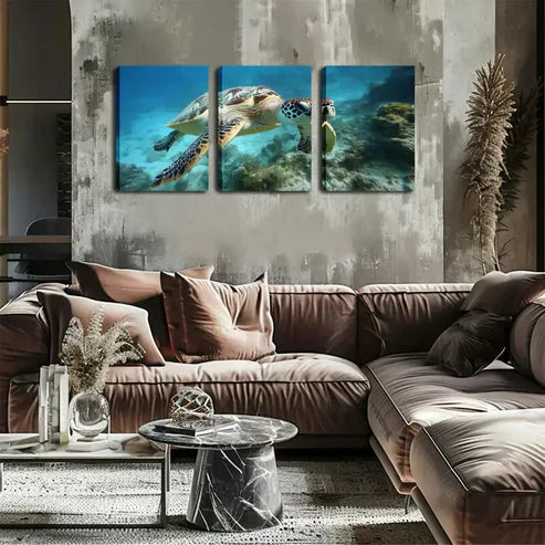 3pcs Magical Creatures, Turtles, Hot Items Wall Art Canvas Unframed - High Quality Print 100% Australian Made Wall Canvas - Bella Home Decor