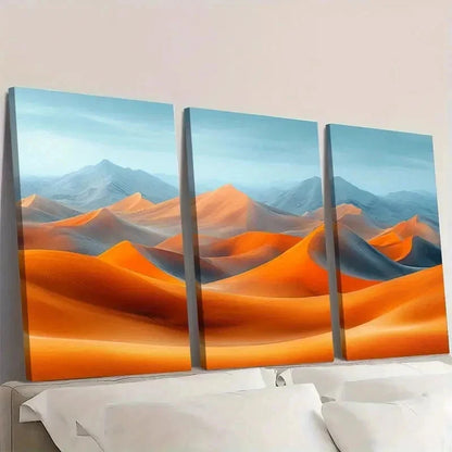 3pcs Abstract Desert Landscape Art M  Wall Art Set Canvas Framed 50x70cm - High Quality Print 100% Australian Made Wall Canvas Ready to Hang - Bella Home Decor