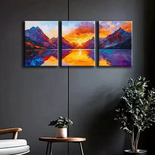 3pcs Featuring A Stunning Mountain Scene Wall Art Set Canvas Unframed - High Quality Print 100% Australian Made Wall Canvas