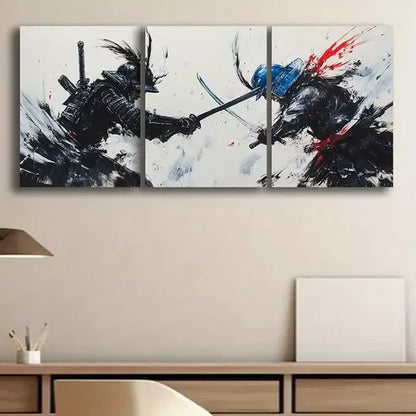3pcs Two SamuraiArt  Art Canvas Unframed - High Quality Print 100% Australian Made Wall Canvas