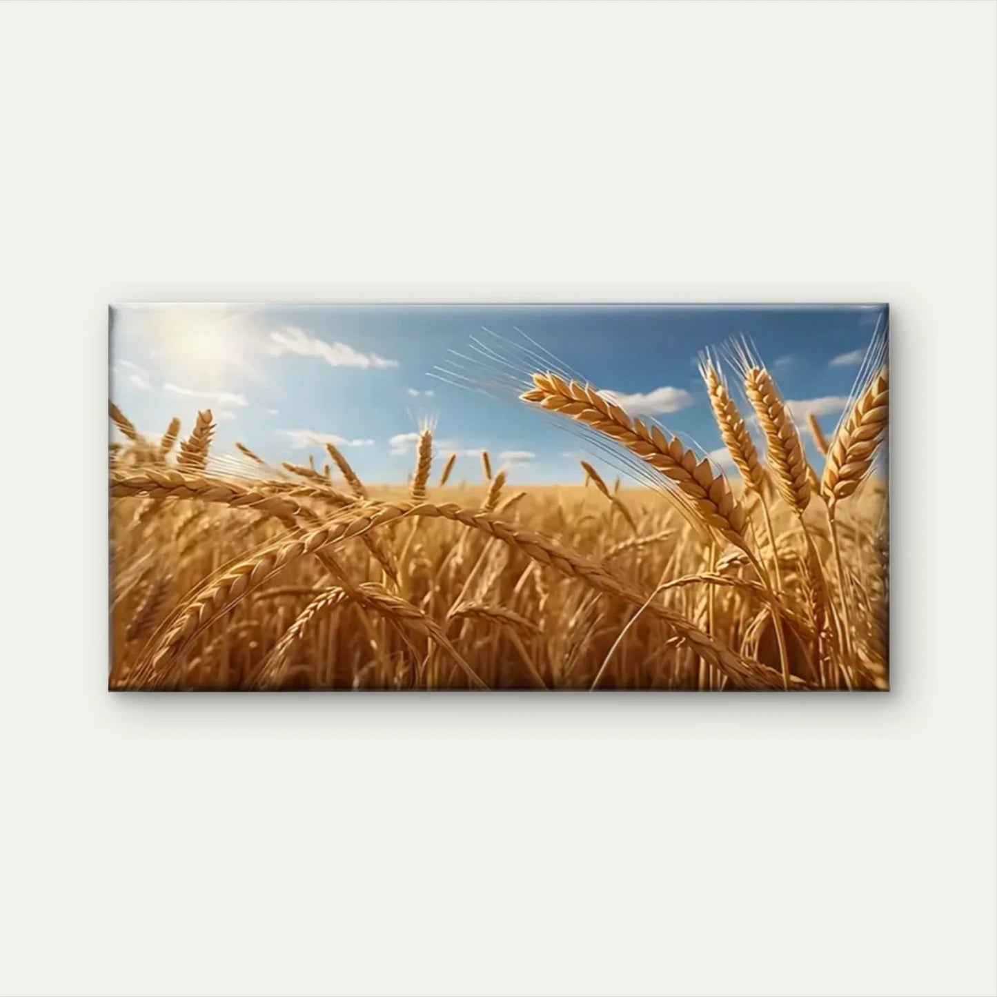 Wheat Field Sun Shine Wall Art Canvas Office Home Room Framed 120x60cm