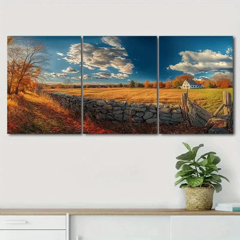 3pcs Beautiful Farm Nature Relax Autumn Perfect Wall Art Canvas Unframed - High Quality Print 100% Australian Made Wall Canvas - Bella Home Decor