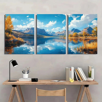 3pcs Serene Lake Greeson Arizona Metal Print Ready to Hang Art - Bella Home Decor
