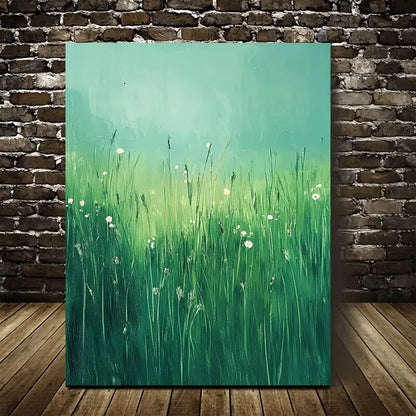 Vibrant Nature Scene with Wildflowers Painting 40x60cm Metal Print Ready to Hang - Bella Home Decor