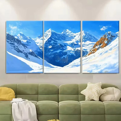 3pcs t Swiss Peaks Art Jungfrau Prints Metal Print Ready to Hang Art