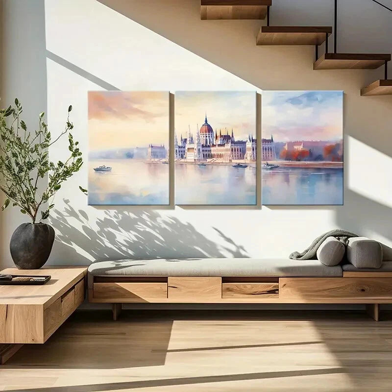 3pcs Architectural Masterpiece Historical Landmark Metal Print Ready to Hang Art - Bella Home Decor