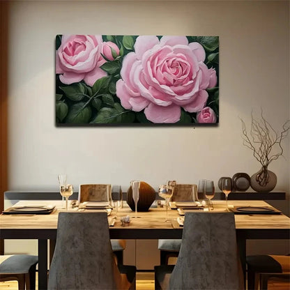 Eye Catching Pink Flowers Wall Art Canvas Office Home Room Framed 120x60cm