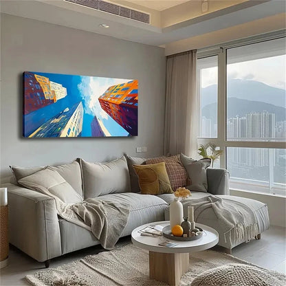 Looking Up Sky Amidst Towering Wall Art Canvas Office Home Room Framed 120x60cm - Bella Home Decor