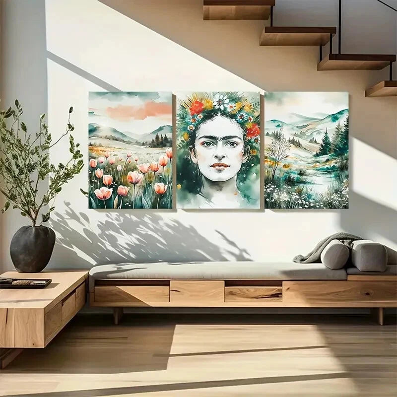 3pcs Vibrant Nature Scenery with Florals Design Metal Print Ready to Hang Art - Bella Home Decor