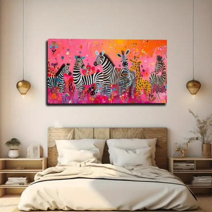 Colorful Abstract Animal Wall Art Canvas Office Home Room Framed 120x60cm