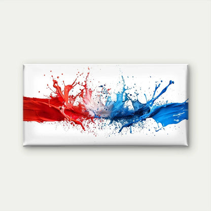 Red, White, and Blue Paint Wall Art Canvas Office Home Room Framed 120x60cm