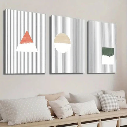 3pcs Triangle Circle And Square Creative Wall Art Set Canvas Unframed - High Quality Print 100% Australian Made Wall Canvas