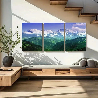 3pcs Mountains Valleys Modern Nature Wall Art Set Canvas Framed 60x90cm - High Quality Print 100% Australian Made Wall Canvas Ready to Hang