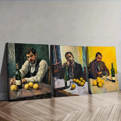 3pcs Drunk man Wall Art Set Canvas Unframed - High Quality Print 100% Australian Made Wall Canvas - Bella Home Decor