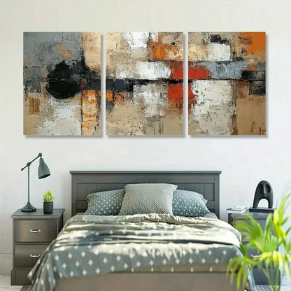 3pcs Abstract Geometric Modern Wall Art Set Canvas Unframed - High Quality Print 100% Australian Made Wall Canvas - Bella Home Decor