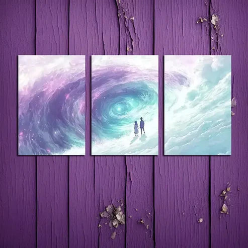 3pcs Starry Night & Ocean Surface Wall Art Canvas Unframed - High Quality Print 100% Australian Made Wall Canvas