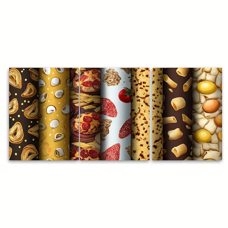 3pcs Humorous Food-Themed Design of Pasta Metal Print Ready to Hang Art - Bella Home Decor