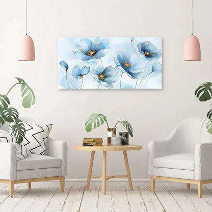 Aesthetic Watercolour Flowers Wall Art  canvas office home room framed 120x60cm - Bella Home Decor