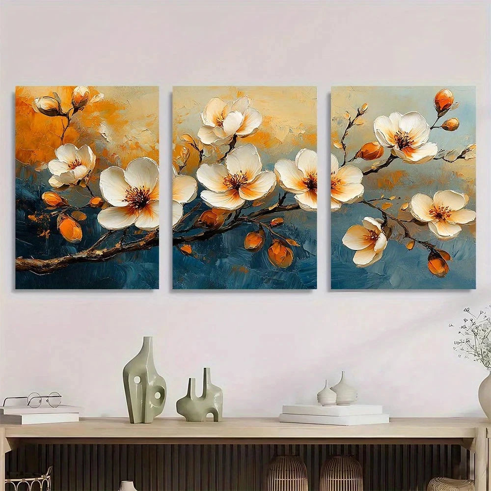 3pcs Almond Blossoms Van Gogh Metal Print Ready to Hang Art - Bella Home Decor