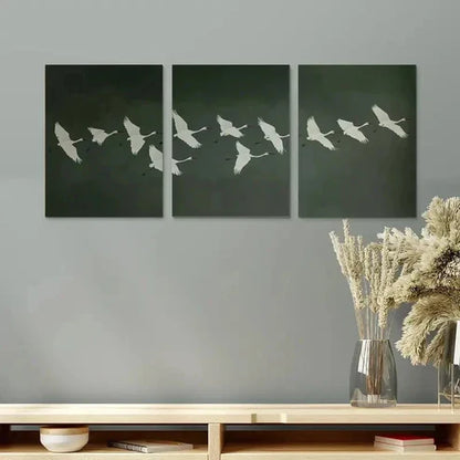 3pcs Japanese-Inspired Abstract Birds  Wall Art Set Canvas Unframed - High Quality Print 100% Australian Made Wall Canvas