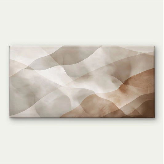Minimalist Beige and Brown Wavy Wall Art Canvas Office Home Framed 120x60cm