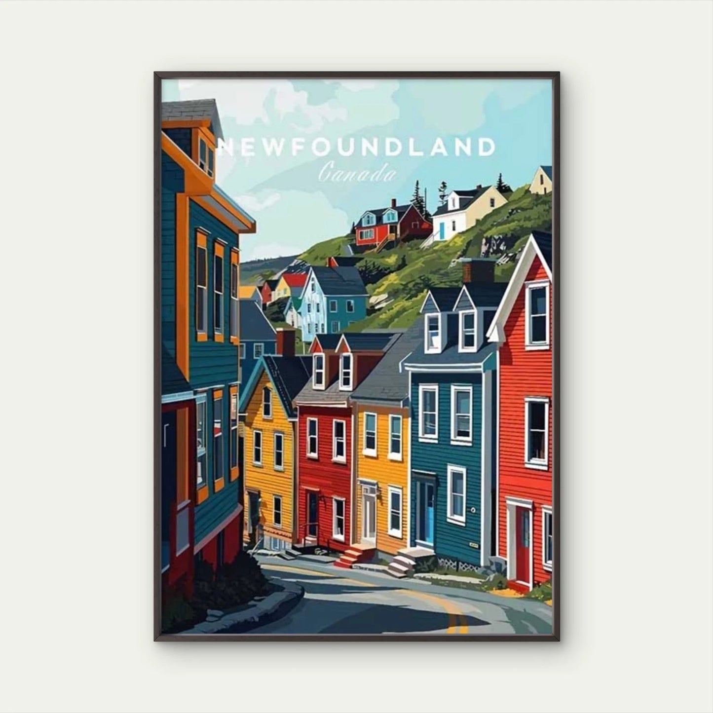 Vintage Newfoundland Canada Coastal Travel Poster Print Wall Art - Bella Home Decor