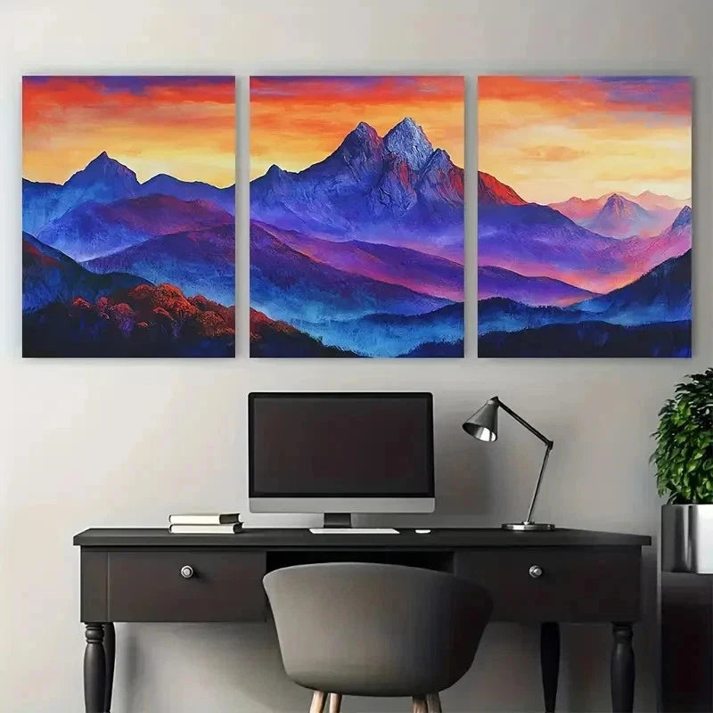 3pcs Cradle Mountain Lovers Mountain Perfect Wall Art Set Canvas Framed 40x60cm - High Quality Print 100% Australian Made Wall Canvas Ready to Hang - Bella Home Decor