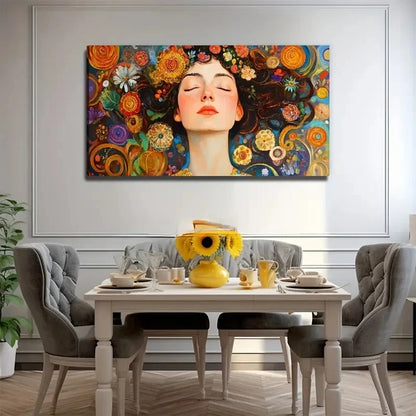 Beautiful Girl Head Portrait Wall Art Canvas Office Home Room Framed 120x60cm