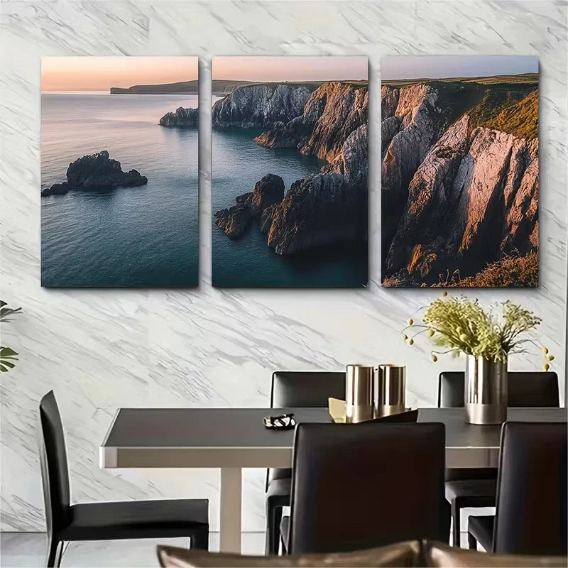 3pcs Pembrokeshire Wales Metal Print Ready to Hang Art