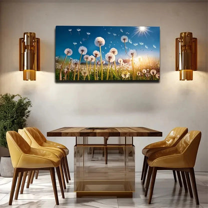 Poetic Dandelion Bakery Wall Art Canvas Office Home Room Framed 120x60cm