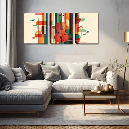 3pcs Multi-Colored Geometric Shape Perfect Wall Art Set Canvas Framed 60x90cm - High Quality Print 100% Australian Made Wall Canvas Ready to Hang - Bella Home Decor