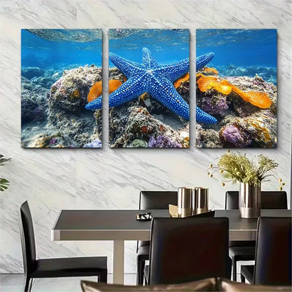 3pcs Relaxing Seafloor in Komodo Island Metal Print Ready to Hang Art