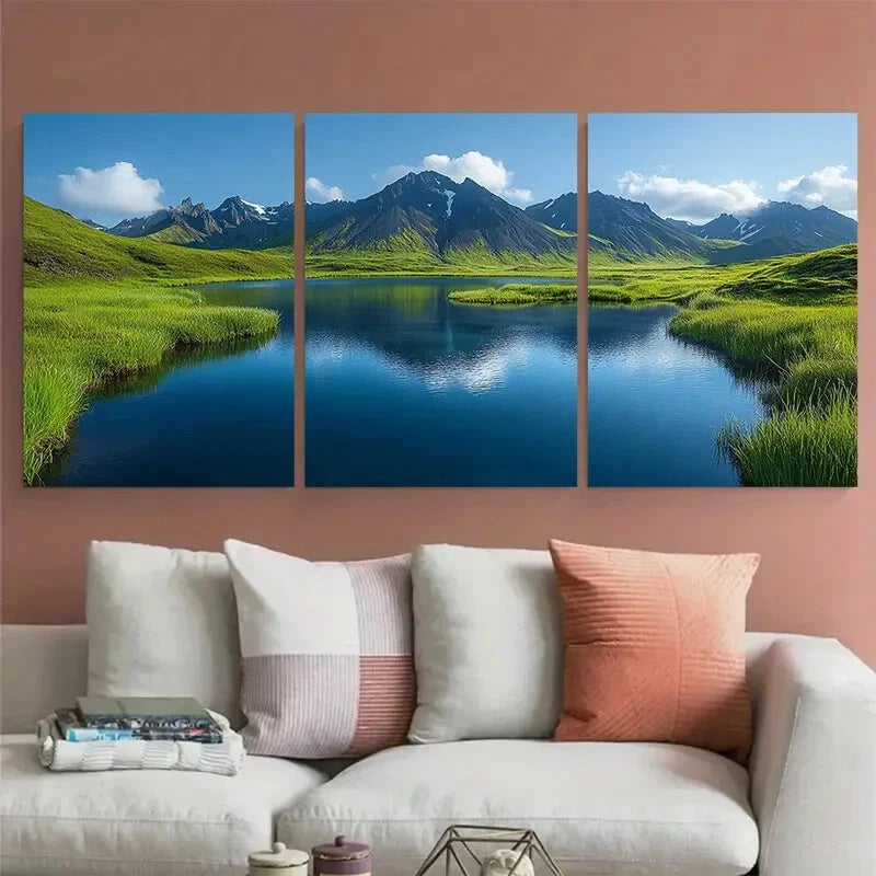 3pcs Landmannalaugar Fjallabak Nature Reserve Metal Print Ready to Hang Art - Bella Home Decor
