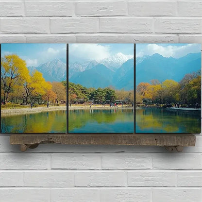 3pcs The Scenery On The Lake Nature Metal Print Ready to Hang Art - Bella Home Decor