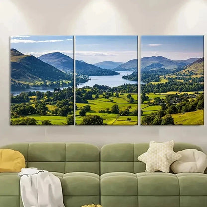 3pcs Scenic Lake District Art ER Wall Art Set Canvas Framed 50x70cm - High Quality Print 100% Australian Made Wall Canvas Ready to Hang