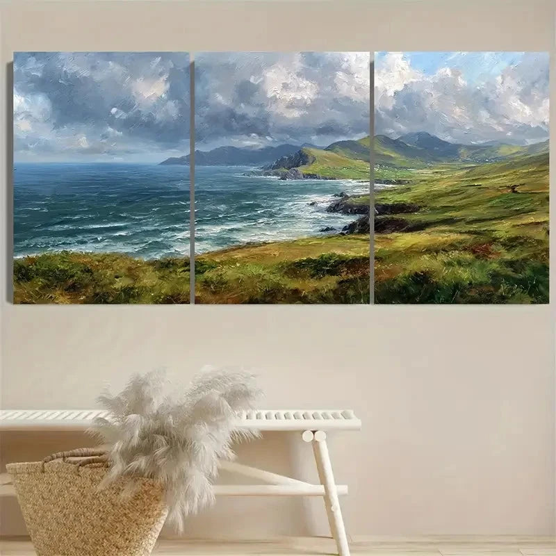 3pcs County Kerry Landscape Slea Head Wall Art Metal Print Ready to Hang Art - Bella Home Decor
