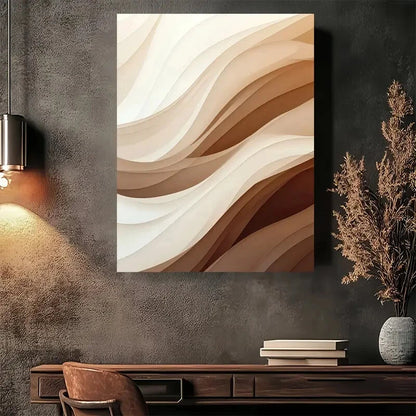 Beautiful Modern Abstract Wave Elegant Painting 40x60cm Metal Print Ready to Hang - Bella Home Decor