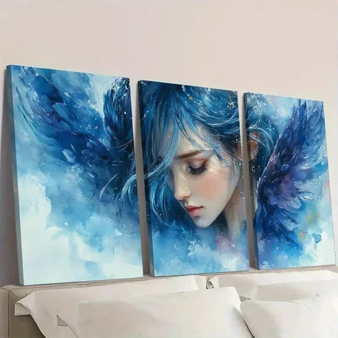 3pcs Girl Watercolor Painting Religious Art RI Wall Art Set Canvas Unframed - High Quality Print 100% Australian Made Wall Canvas - Bella Home Decor