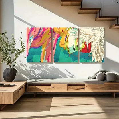 3pcs Fantasy Female with Abstract Color Wall Art Set Canvas Unframed - High Quality Print 100% Australian Made Wall Canvas