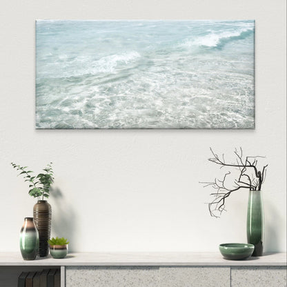 Coastal Clear Ocean Blue Water Wall Art Canvas Office Home Framed 120x60cm