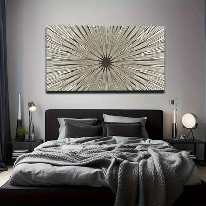 Design In Beige & White Wall Art Canvas Office Home Room Framed 120x60cm